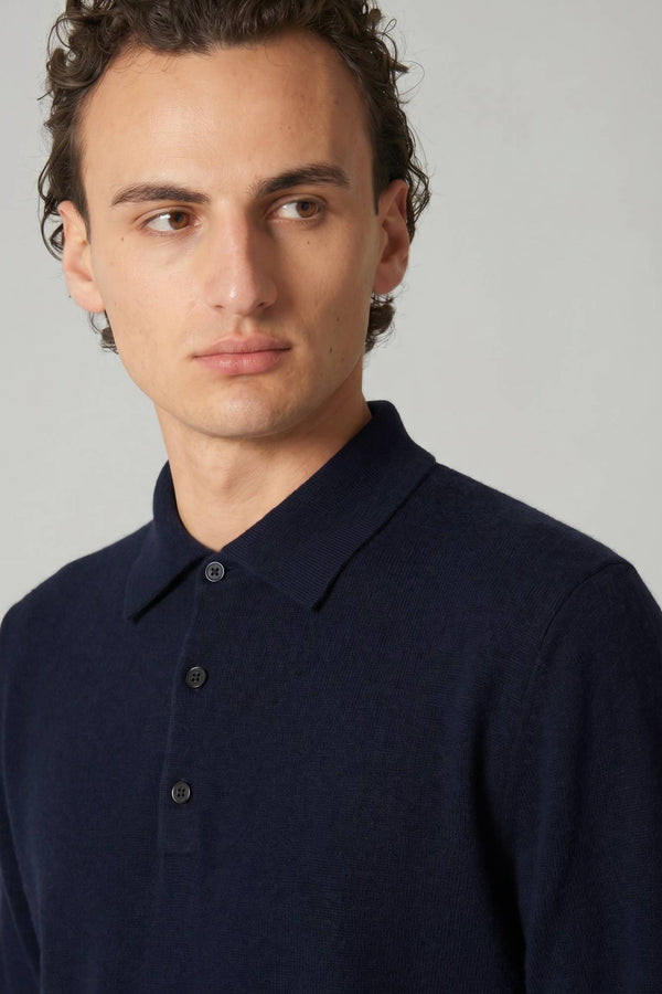Polo in Puro Cashmere Navy