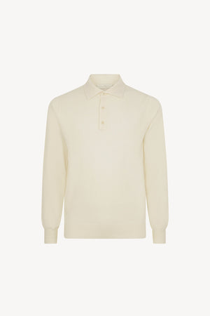 Ivory Pure Cashmere Polo Shirt