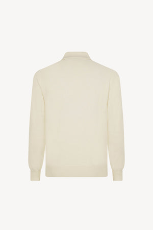 Ivory Pure Cashmere Polo Shirt