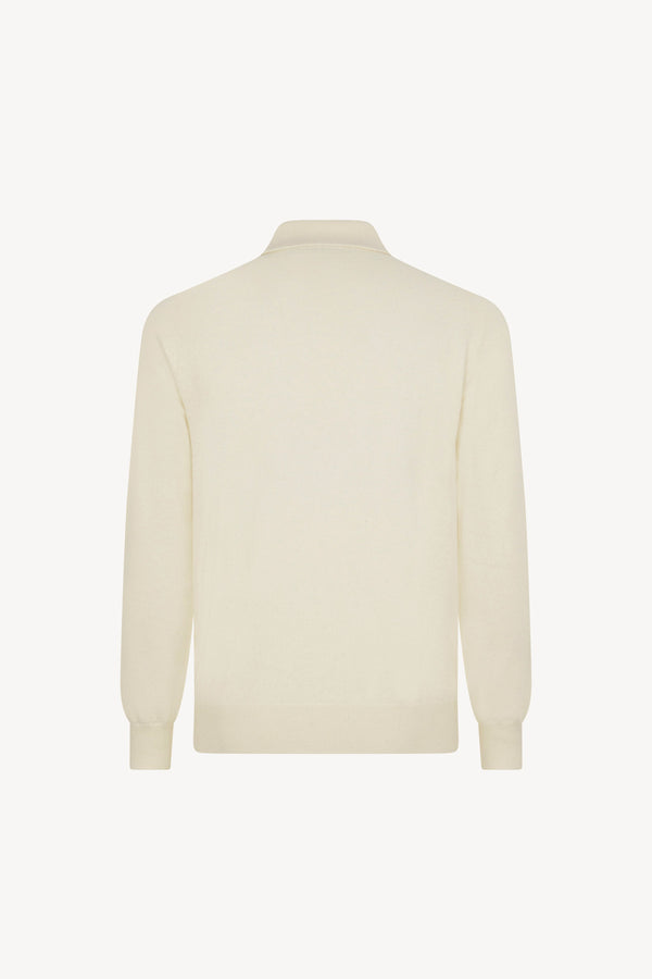 Ivory Pure Cashmere Polo Shirt