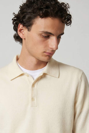 Ivory Pure Cashmere Polo Shirt