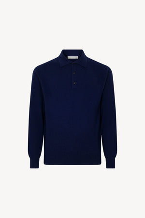 Polo in Puro Cashmere Ink Blue