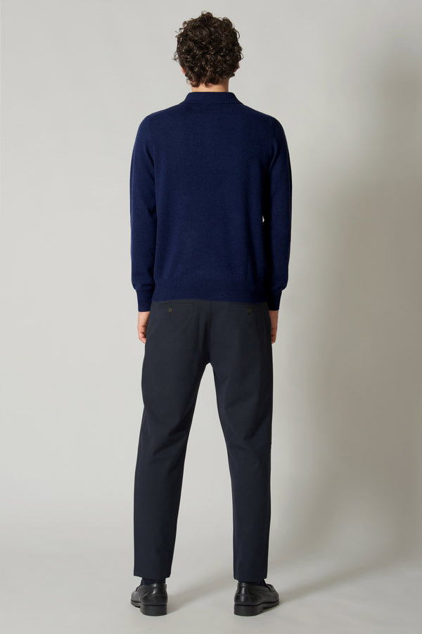 Polo in Puro Cashmere Ink Blue