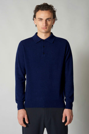 Polo in Puro Cashmere Ink Blue