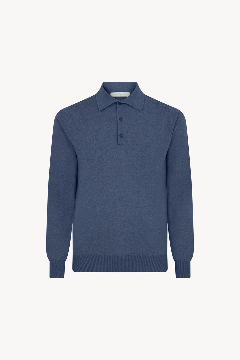 Polo in Puro Cashmere Denim Scuro