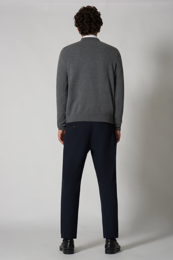 Cardigan a Bomber con Zip in Puro Cashmere Flanella