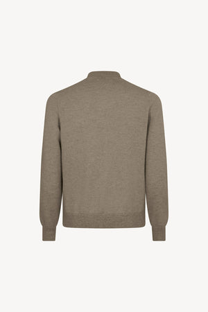 Cardigan a Bomber con Zip in Puro Cashmere Dune