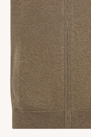 Gilet con Zip in Puro Cashmere Dune