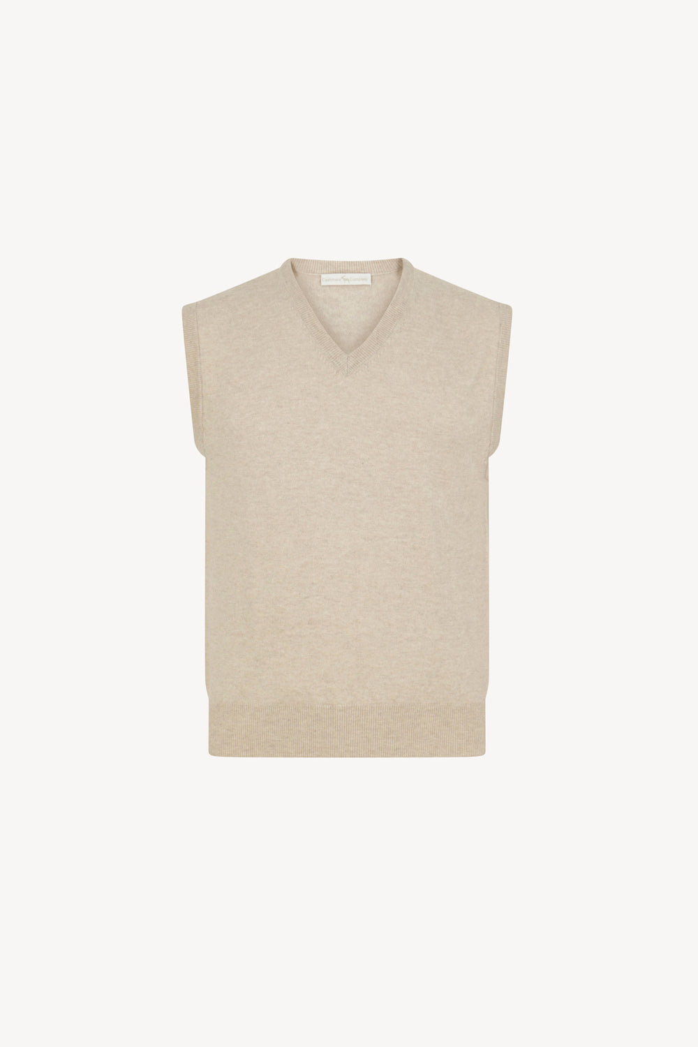 Gilet Scollo a V in Puro Cashmere Avena