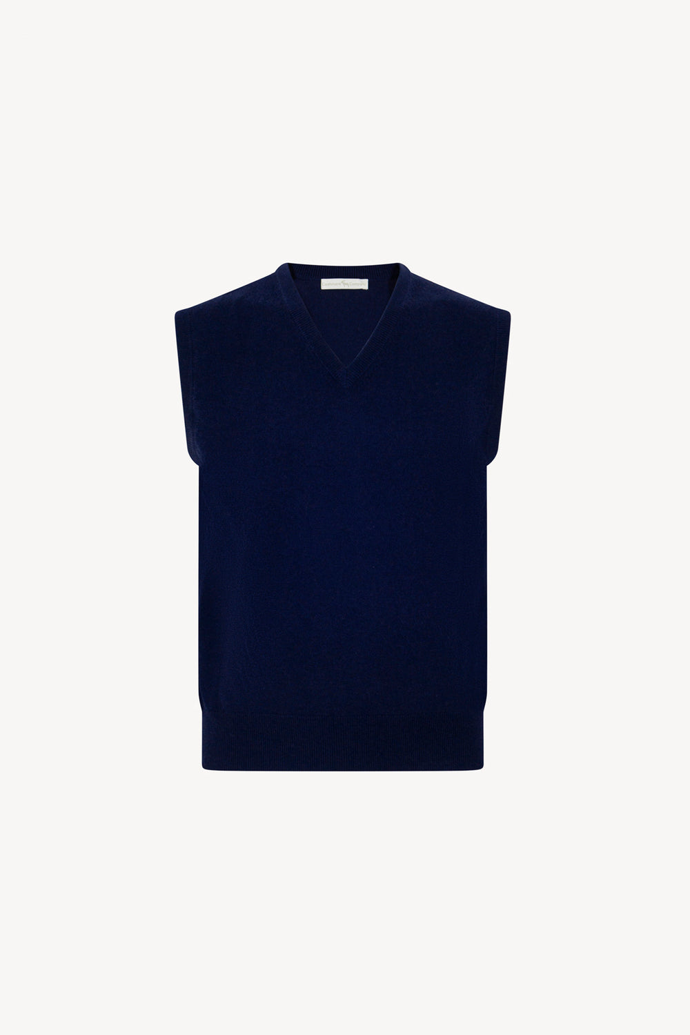 Gilet Scollo a V in Puro Cashmere Ink Blue