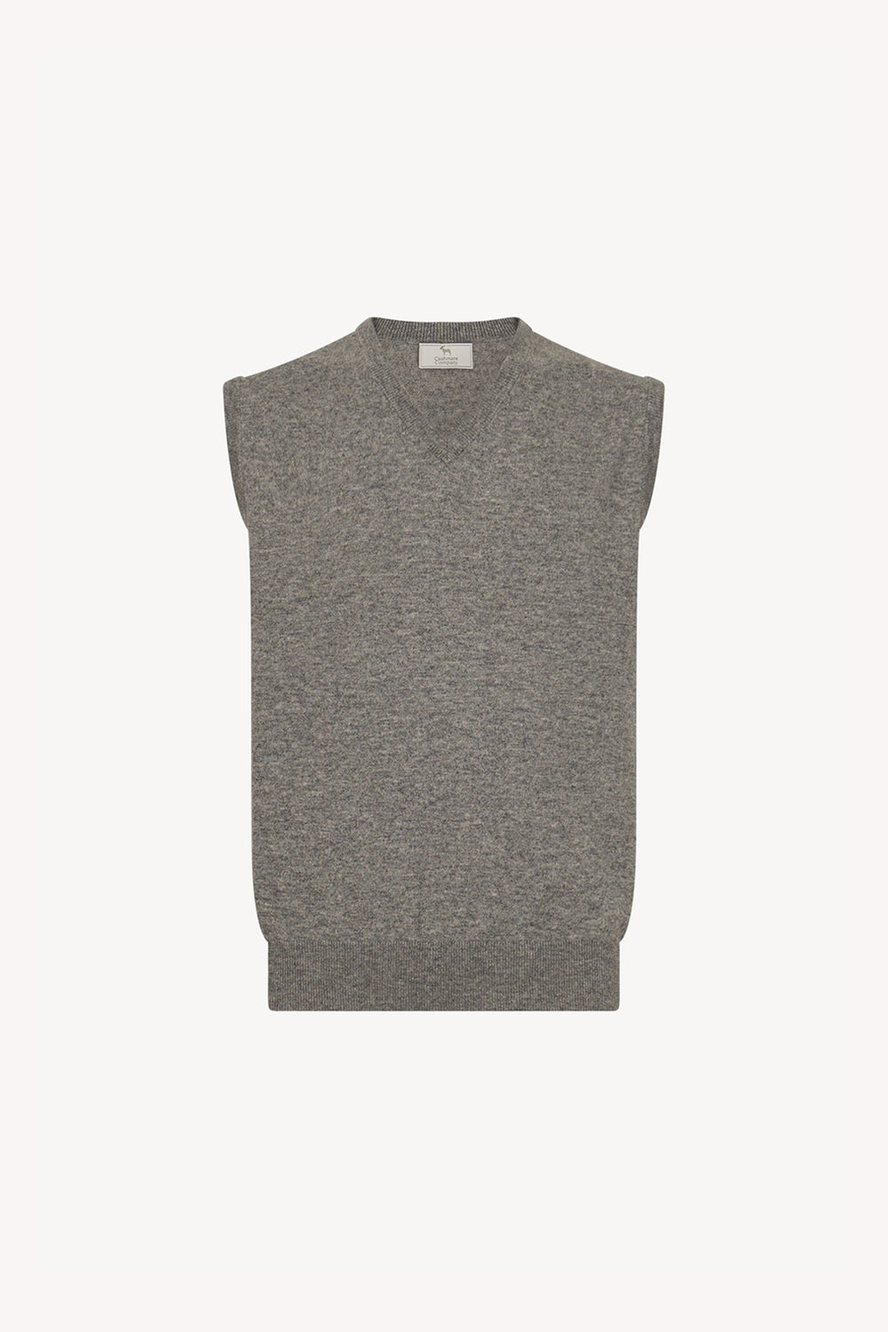 Gilet Scollo a V in Puro Cashmere Silver
