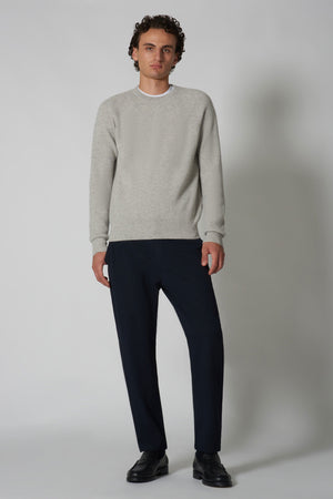 Girocollo a Costa Inglese in Puro Cashmere Pomice