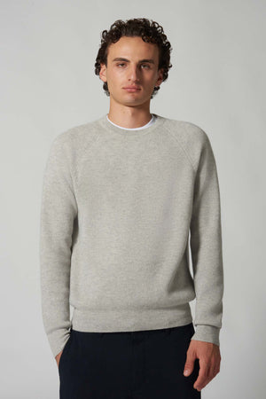 Girocollo a Costa Inglese in Puro Cashmere Pomice