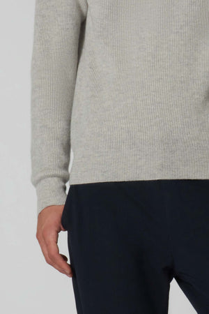 Girocollo a Costa Inglese in Puro Cashmere Pomice