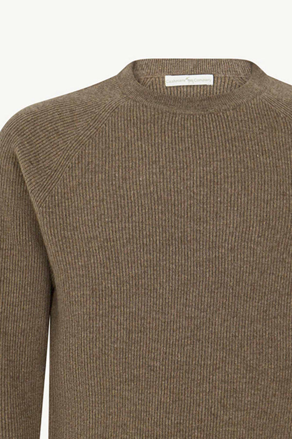 Girocollo a Costa Inglese in Puro Cashmere Dune
