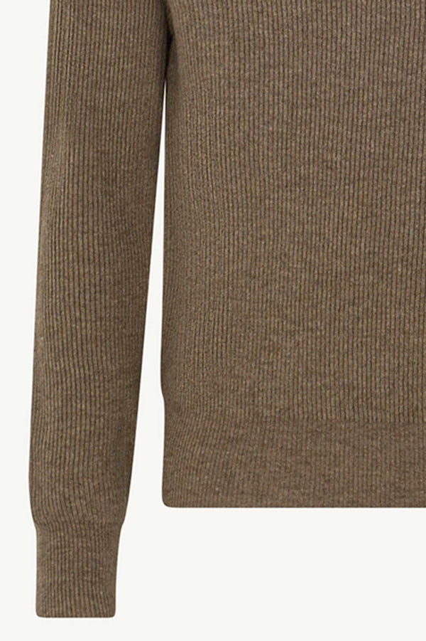 Girocollo a Costa Inglese in Puro Cashmere Dune