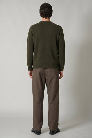 Dark Green Pure Cashmere 4-Ply Round Neck Pullover