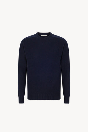 Navy Pure Cashmere 4-Ply Round Neck Pullover