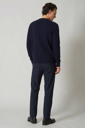 Navy Pure Cashmere 4-Ply Round Neck Pullover