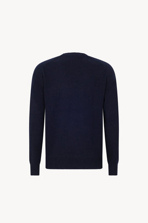 Navy Pure Cashmere 4-Ply Round Neck Pullover