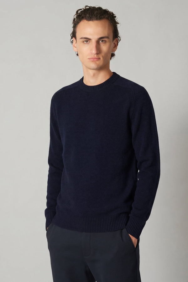 Navy Pure Cashmere 4-Ply Round Neck Pullover