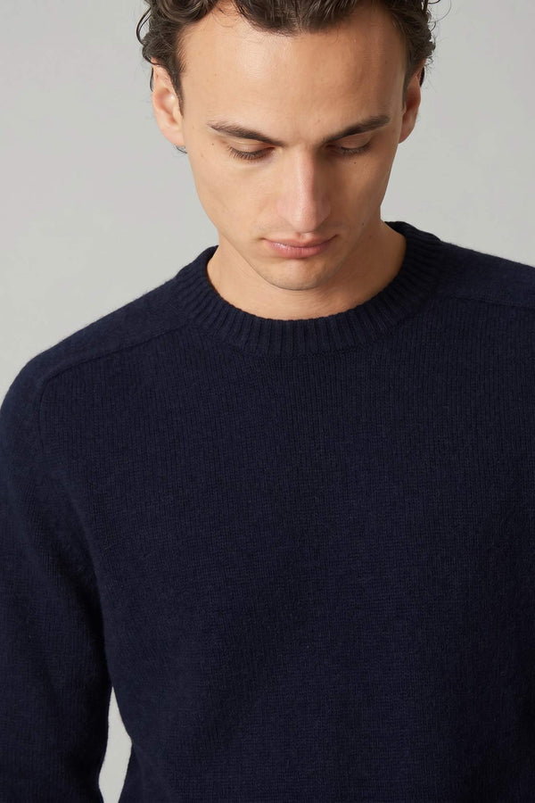 Navy Pure Cashmere 4-Ply Round Neck Pullover