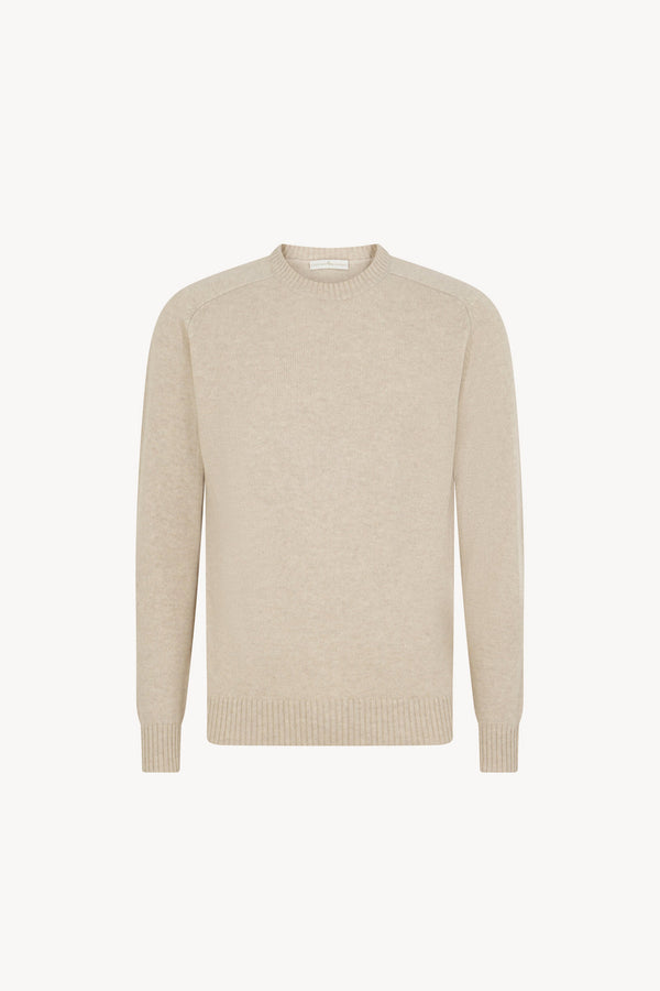 Beige Pure Cashmere 4-Ply Round Neck Pullover