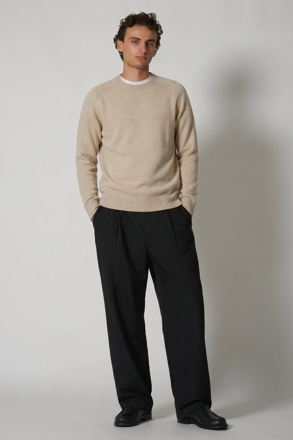 Beige Pure Cashmere 4-Ply Round Neck Pullover