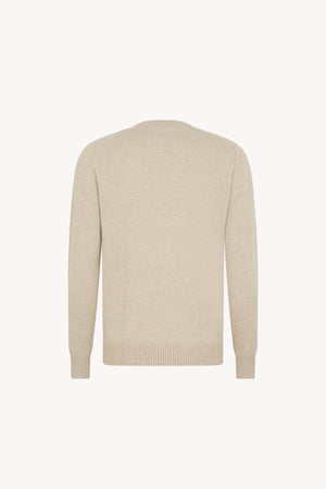 Beige Pure Cashmere 4-Ply Round Neck Pullover