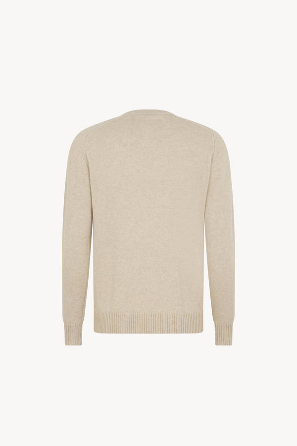 Beige Pure Cashmere 4-Ply Round Neck Pullover