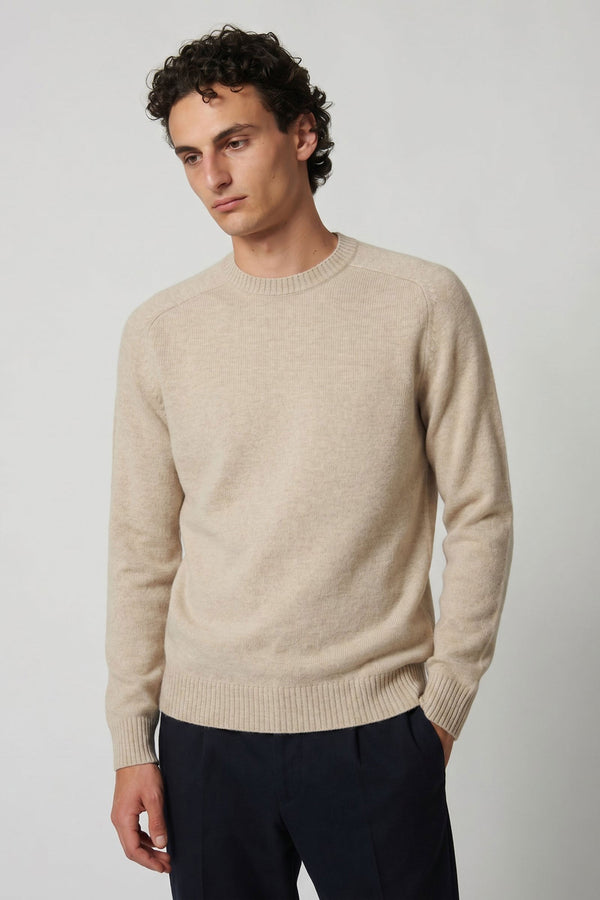 Beige Pure Cashmere 4-Ply Round Neck Pullover
