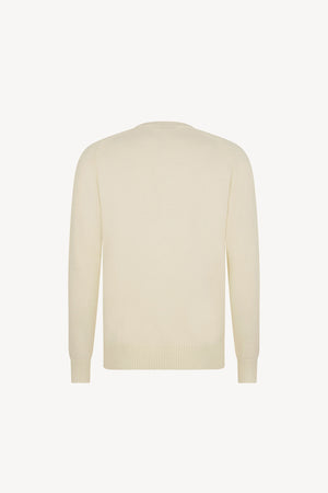 Ivory Pure Cashmere 4-Ply Round Neck Pullover