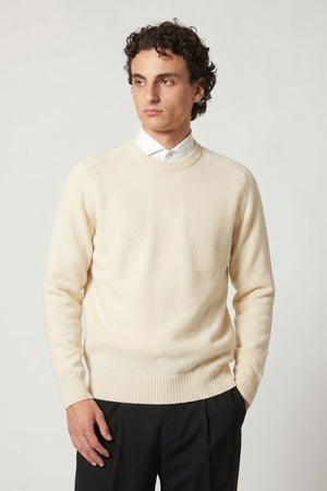 Ivory Pure Cashmere 4-Ply Round Neck Pullover