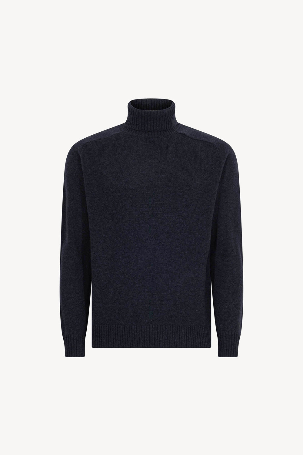 Marine Blue Pure Cashmere 4-Ply Turtleneck Pullover