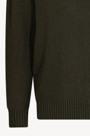 Dark Green Pure Cashmere 4-Ply Turtleneck Pullover