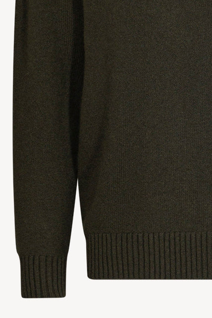 Dark Green Pure Cashmere 4-Ply Turtleneck Pullover