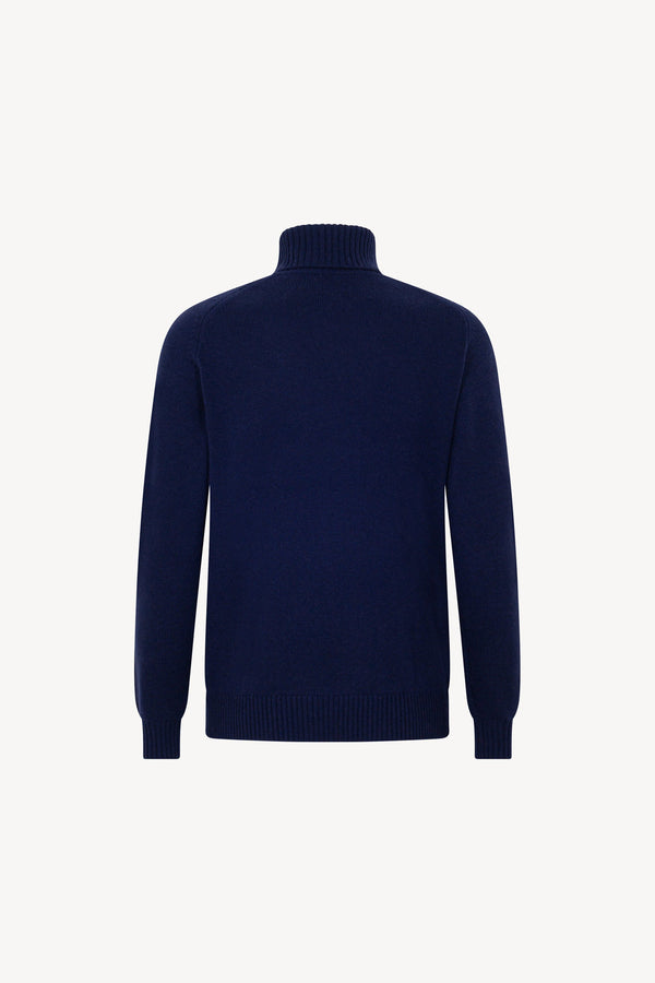 Dolcevita 4 Fili in Puro Cashmere Ink Blue