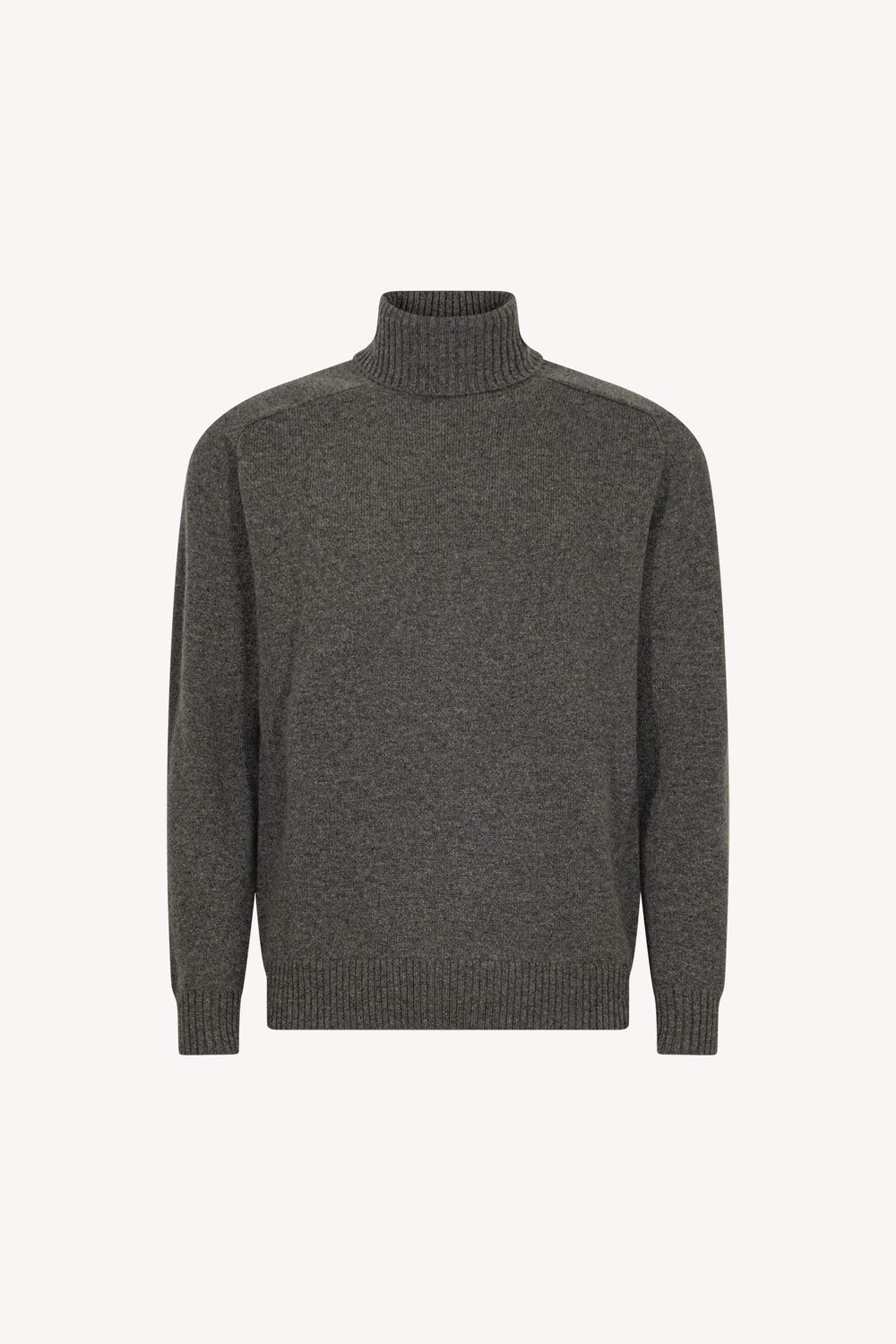 Dark Grey Pure Cashmere 4-Ply Turtleneck Pullover