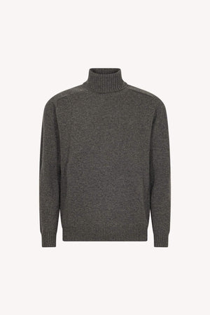 Dark Grey Pure Cashmere 4-Ply Turtleneck Pullover