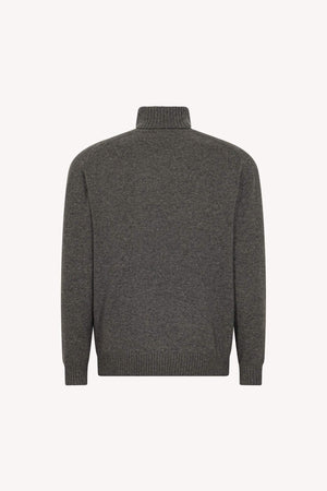 Dark Grey Pure Cashmere 4-Ply Turtleneck Pullover