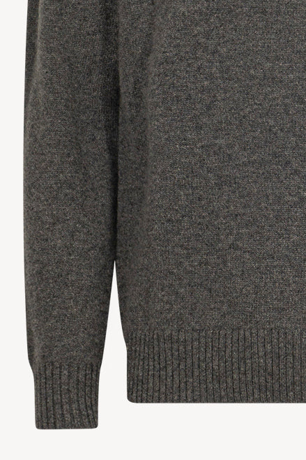 Dark Grey Pure Cashmere 4-Ply Turtleneck Pullover