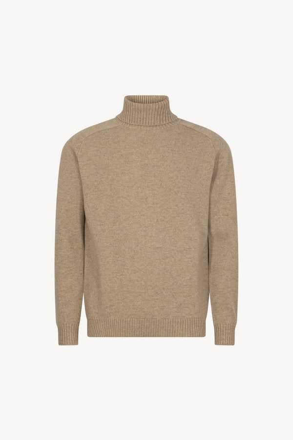 Hazelnut Brown Pure Cashmere 4-Ply Turtleneck Pullover