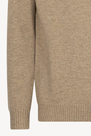 Hazelnut Brown Pure Cashmere 4-Ply Turtleneck Pullover