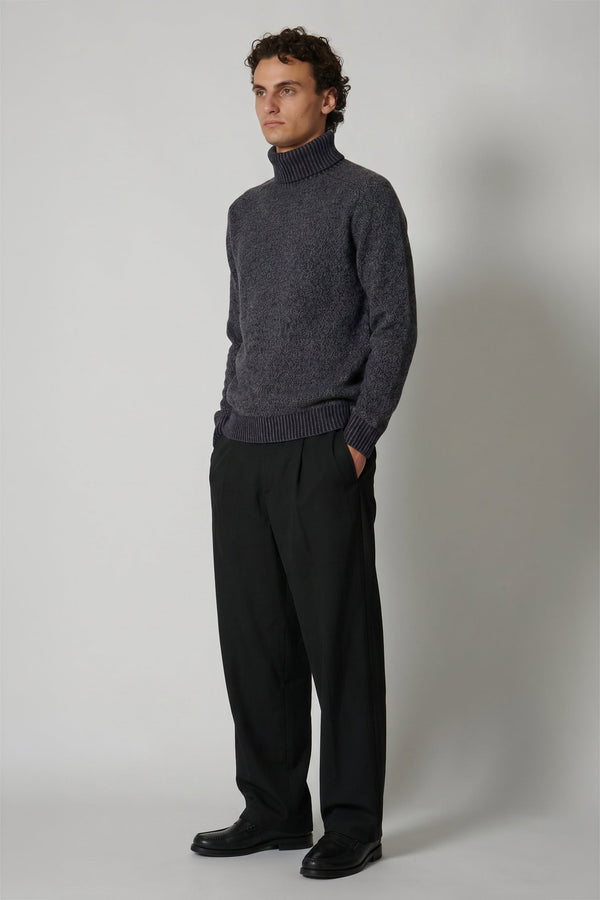 Dolcevita 4 Fili in Puro Cashmere Moulinè Oceano