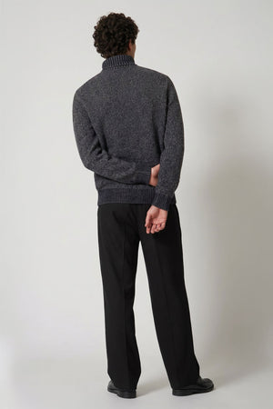 Dolcevita 4 Fili in Puro Cashmere Moulinè Oceano