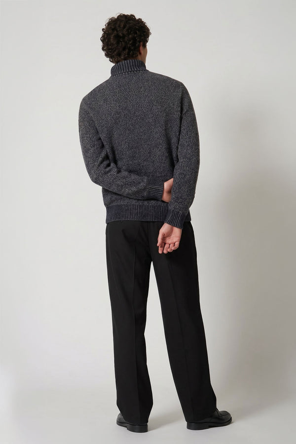 Dolcevita 4 Fili in Puro Cashmere Moulinè Oceano