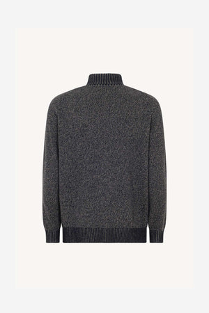 Dolcevita 4 Fili in Puro Cashmere Moulinè Oceano