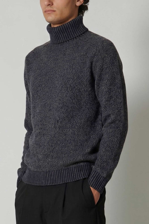 Dolcevita 4 Fili in Puro Cashmere Moulinè Oceano