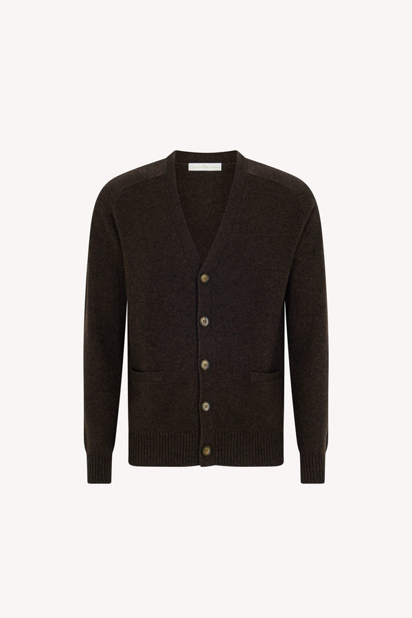 Mocha Pure Cashmere 4-Ply Cardigan