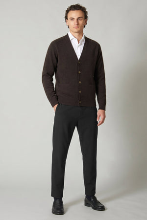 Mocha Pure Cashmere 4-Ply Cardigan
